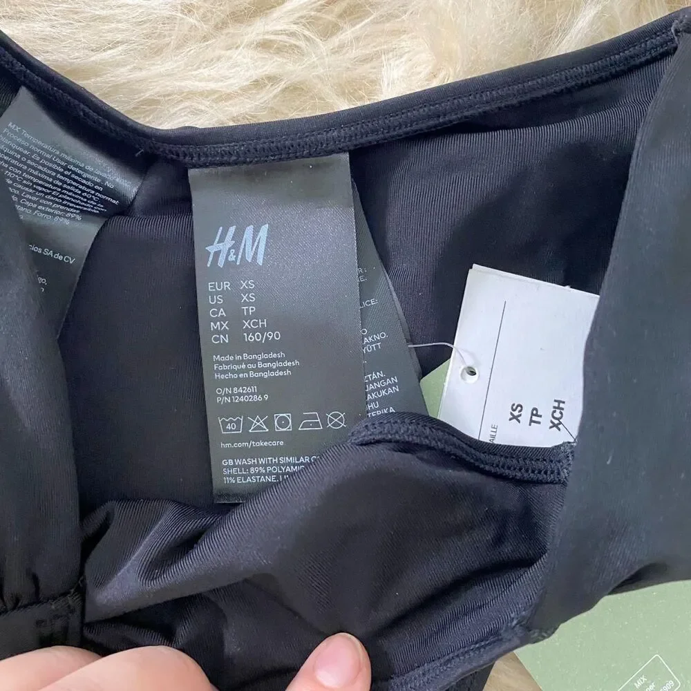 NWT H&M  Cheeky Bikini Bottom Black Size XS